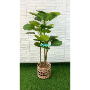 Pohon Artificial Tanaman Plastik Apel T100 Latex Cover Pot Eceng Gondok Motif Dekorasi Studio Hiasan Rumah