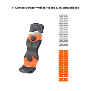 Multi-funtional Razor Blade Scraper Tool Metal/Plastic Blades Car Window Cleaning Scraper Adhesive Sticker Remover Kit 21-64pcs