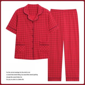 MiiOW | Bộ đồ ngủ mùa hè cho nữ MiiOW Cat Person Áo chui đầu cổ chữ V tay ngắn Quần dài mặc ở nhà Quần áo mặc ở nhà