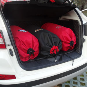 Car Cover Buggy Bag Special Large round Bottom Cylindrical Drawstring Bag Drawstring Thickened Red Oxford Cloth Bag