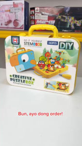 Mainan Anak STEM CREATIVE PUZZLE BOX Building Blocks Assembled 163PCS Mainan Anak Perempuan - Mainan Anak Laki Laki