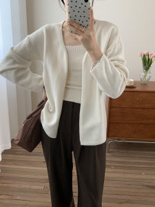 Soft Cozy Knitted Cardigan And Strap Two-Piece Set Womens Sweater Jacket Inner Match Spring Autumn New Arrival Comfortable