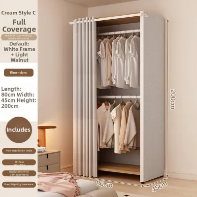 MEISITEKEKE | Floor-standing Modular Wardrobe Rack Steel Simple