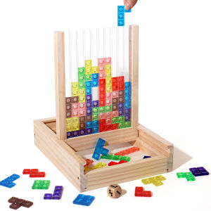 3D Transparent Tetris Puzzle Logic Thinking Brain Development Two-Player Tetris Logic Fun Educational Toy Two Versions Available