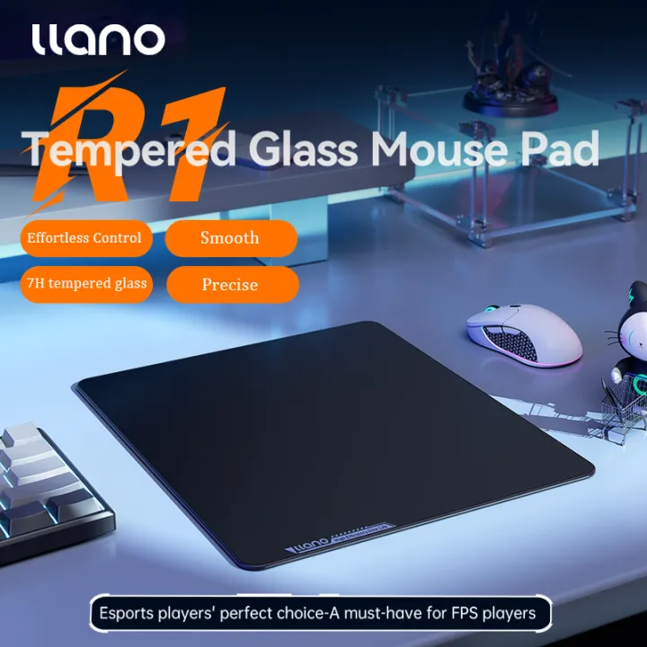 LLANO Tempered Glass Gaming Mouse Pad Game FPS High Speed Smooth CSGO Waterproof and Sweat-proof Table Mat Games Dorm Gifts esports Upscale