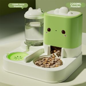 Automatic Pet Feeder Cat Dog Bowl Water Dish Integrated Neck Protection