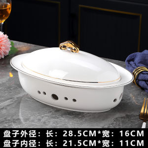 Braised Sea Squab Birds Nest Liaoning Sea Cucumber Abalone Plate Hotel Sea Cucumber with Rice Insulation Position Candle Heating Open Stove Tableware