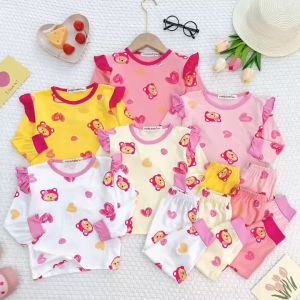 [7-29KG] Đồ Bộ Dài Tay Bé Gái Bộ Thun Lạnh Dài Tay Minly Baby Cho Bé Gái 0 1 2 3 4 5 6 7 Tuổi Unibaby - BDBV7