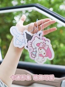 (Bundle of 4)100% Authentic Sanrio Hello Kitty Car Pendant Ornaments Accessories Environmentally Friendly No Odor Anti-yellowing Birthday Gifts Cinnamoroll LFB319