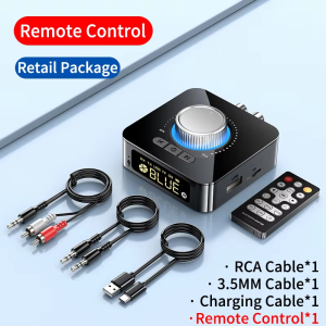 Kebidumei | KEBIDUMEI Bluetooth 6.0 Receiver Transmitter TF/U-Disk RCA 3.5mm AUX Audio Wireless Adapter Remote Control For Car Speaker Amp
