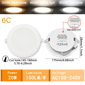 GATETOP | 1-10PCS Dial Swich CCT LED Light Spot downlight Bulb 6W 9W 10W 14W 17W 20W 24W 3 Color change LED Lamps for home foyer dereco