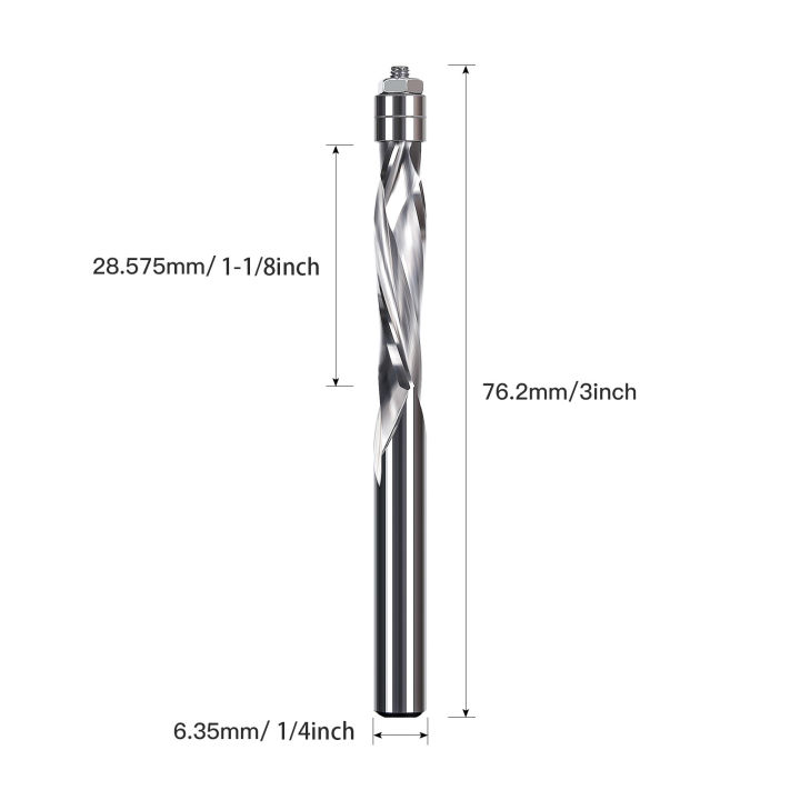 HUHAO%201/4%20Inch%20Shank%20Flush%20Trim%20Spiral%20Router%20Bit%20Two%20Flutes%20Carbide%20End%20Mill%20CNC%20Bearing%20Guided%20Trim%20Milling%20Cutter%20for%20Wood%20-%20Image%206