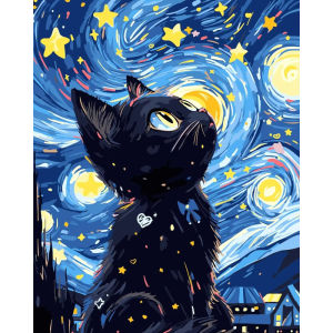 500/1000/1200/2000PCS Jigsaw Puzzle Van Gogh Starry Sky Cat Fantasy Art For Adults Great Weekend Relaxation And Family Fun