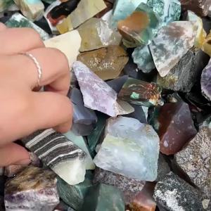 200g/bag Natural crystal Stones Moss Agate Mixed Rough Raw Quartz Mineral Specimen For Home decorative stone