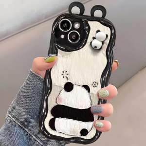 CASING WAVE 3D LOTSO PANDA OPPO A3 A3X A3NFC A60 A79 A18 A38 A58 A78 4G 5G A77S A57 2022 A17 A17K A16 A54 A96 A76 A95 A74 A15 A15S A12 A11K A7 A5S A53 A33 A31 A5 A9 A3S A1K A37 A71 F1S F5 F7 F9 / SOFTCASE KARTON 3D BONEKA TIMBUL BEAR LOTSO BLACK PANDA