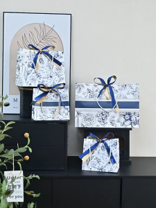 5pcs Floral Gift Bags Mothers Day Gift Wrapping Bags Large Capacity Storage Bag For Wedding Party