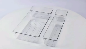 ชุดจัดระเบียบลิ้นชักพลาสติกใส4/6/11/16/25 ชิ้น 5 ขนาด กล่องเก็บของสำหรับแต่งหน้า ห้องนอน อุปกรณ์ครัวและอุปกรณ์สำนักงาน