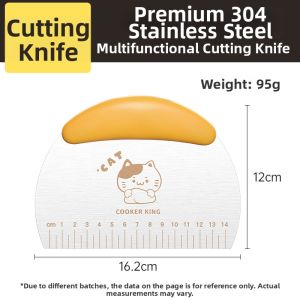 COOKER KING | Food-Grade Stainless Steel & Silicone Dough Slicing Knife