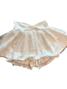 Ballet Style Lace Half Skirt Womens Butterfly Knot High Waist Puffy Cake Cute Short Skirt Summer Sweet Style Inner Lined A-Line Skirt