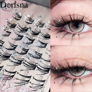 Dorisna Diamond False Eyelashes Cluster Lashes Individual Sparkling Eyelash for Party & Night Out Glitter False Eyelashes