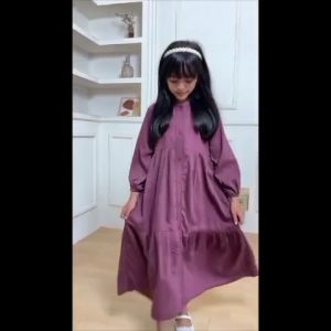 Baju Muslim Anak Perempuan Polo Linen Premium Dress