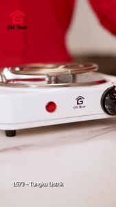 GM Bear Bundle Hemat Kompor Listrik 1573 + Wajan Kuali 30cm 1070 - Package Alat Masak | Kompor Listrik Serbaguna | Kompor Listrik BBQ | Kompor Listrik Full Set Portable
