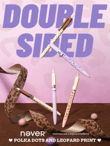 NEVER | Smooth Fast Drying Ins Style Leopard Dot Twin Pearl Pen