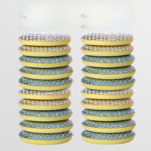 ก้อนซับน้ำแบบไม่ติดมันสองด้านสำหรับใช้ในครัว ก้อนซับน้ำที่มีพู่สำหรับล้างจานและหม้อ เครื่องมือทำความสะอาดบ้านหลังบ้าน