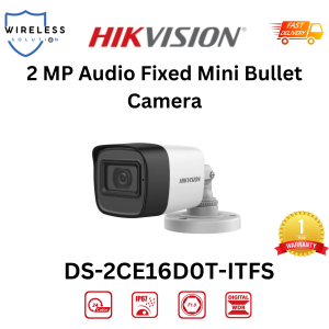 [SG LOCAL] Hikvision DS-2CE16D0T-ITFS 2 MP Audio Fixed Mini Bullet Camera