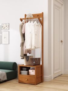 Simple Modern Sofa Side Floor Standing Bedroom Small Hanging Bag Storage Rack Multi-Functional Bamboo Wood Bird Home Furniture