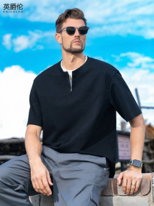 Enjeolon | Cooling Half-Zip Short Sleeve T-Shirt