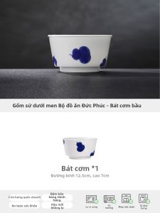 JINGDEZHEN | Bát Phong Cách Trung Quốc Màu Xanh và Trắng