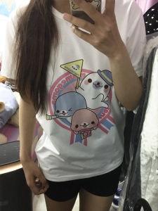 Áo Thun Cotton Tay Ngắn in Họa Tiết Hoạt Hình Nhật Bản Cho Nam Và Nữ Mùa Hè Thường Ngày Phong Cách Hàn Quốc Dáng Rộng