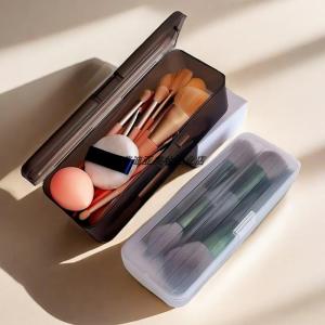 Small Portable Makeup Brush Storage Box with Lid Eyebrow Pencil Brush Dustproof Travel out Storage Bucket Eye Shadow Brush Box