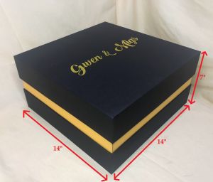 Personalized Big Gift Box 14" x 14" x 7" Sturdy Reusable High Quality Made of Imported from Italy Premium Book Paper Cover
