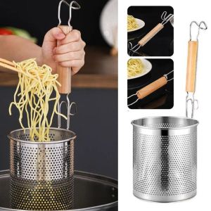 Kitchen Stainless Steel Colander Noodle Mesh Basket Fryer French Fries Dryer Vegetable Frying Basket Sink Strainer