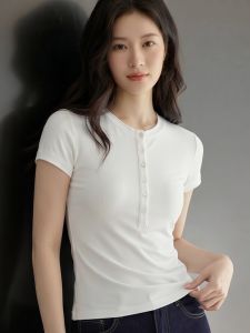 Basic House | Slim Fit T-Shirt Grey Tencel Short Sleeve Summer