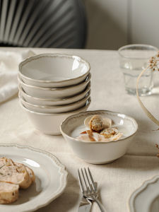 Retro Japanese Style Ceramic Rice Bowl Set French Dining Utensils Particularly Attractively Looking Face Bowl And Plate Home Use