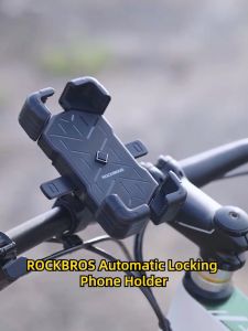 ROCKBROS Quick Release Motorcycle Phone Holder Shockproof 360° Adjustable MTB Phone Mount Anti-slip Road Bicycle Phone