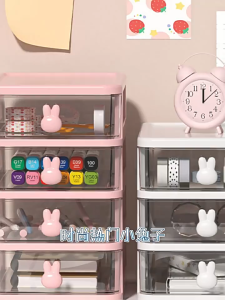 กล่องเก็บของน่ารัก 2-5กล่องลิ้นชัก เก็บอุปกรณ์ ลิ้นชักอเนกประสงค์  กล่องลิ้นชักพลาสติกใสขนาดเล็ก กล่องเก็บเครื่องเขียน ที่ใส่ปากกาลิ้นชักนักเรียน