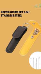 Pembersih Korek Kuping Telinga Korek Kuping Set 6 In 1 Stainless Steel