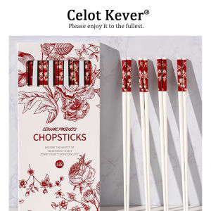 Aesthetic Chinese Style Ceramic Chopsticks Slip-resistant Heat-resistant Mouldproof