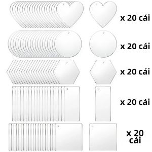 Mặt Tròn Acrylic Trong Suốt Trống Trơn Có Lỗ Để Làm Mặt Dây Chuyền Dấu Trang Trang Trí Thủ Công Tự Làm