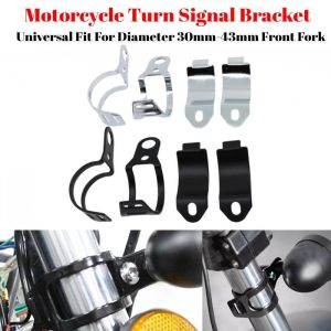 Metal 35-45mm Front Fork Clamp Left Right Motorcycle Turn Signal Lights Mount Fixed Bracket For Sport Chopper Street Custom Bike