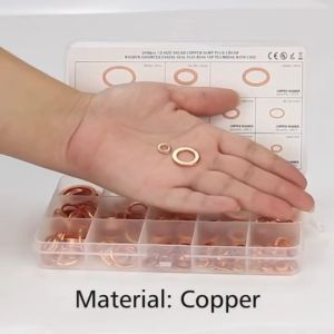 Hộp 100 Cái Gioăng Tròn Phẳng Bằng Đồng Các Size M4 / M5 / M6 / M8 / M10 / M12 / M14 Vòng Đệm Chặn Ốc Động Cơ