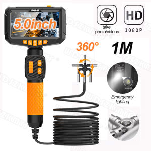 360 Articulating Borescope 1080P 6.0mm 5.0 inch IPS Monitor Industrial Inspection Camera With 2 Way Articulation For Automotive