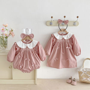 XINGUOGUO | Spring New Baby Girl Dress with Bow Long Sleeve Princess Style