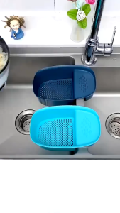 Khay Nhựa Lọc Rác Việt Nhật Gác Bồn 23x13cm Đựng Thức Ăn Thừa Rửa Rau Tiện Dụng Nhà Bếp