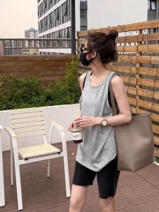 Foni Square ผู้หญิงทํางานเสื้อผ้า SLIM FIT Tank Top ฤดูร้อน Outwear หลวมสวมใส่เสื้อยืดแขนสั้น
