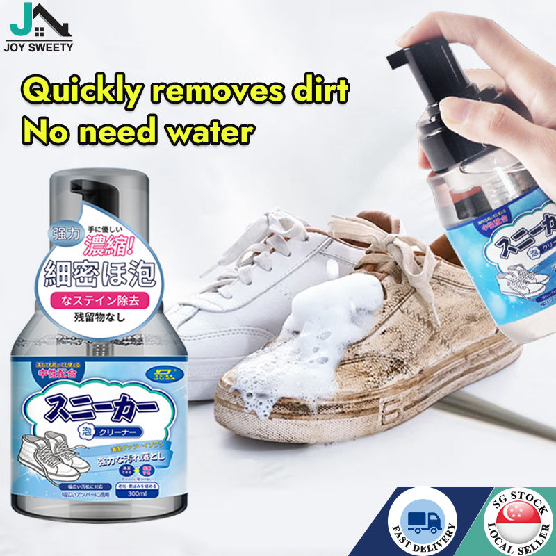 🇸🇬【SG stock】Japan White Shoes Cleaner foam Wash-Free Shoes Whitener Sneaker Cleaner 300ml Original Import